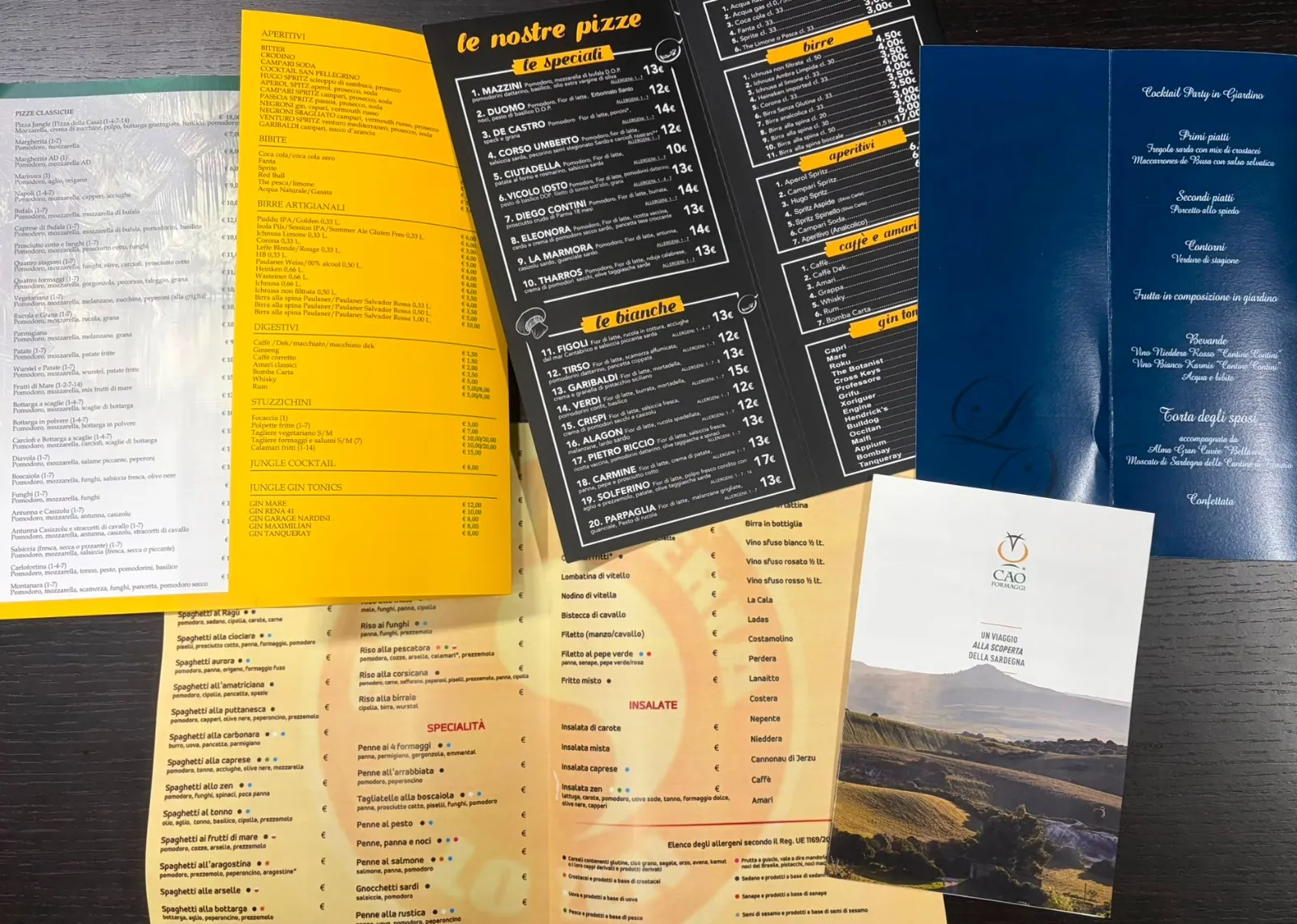 Menu e cartelle personalizzate per ristoranti e aziende